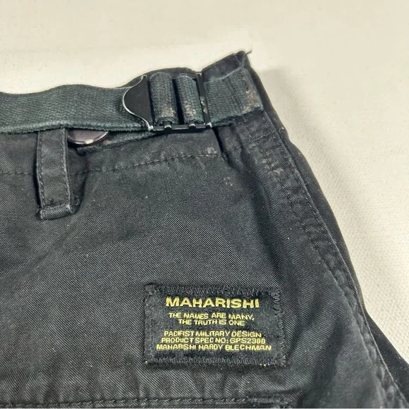 Maharishi Mens Medium (32x29) Black Cargo Buckle Strap Military Tactical Pants